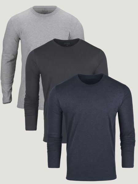 Winter Essentials Long Sleeve Crew 3-Pack T-shirts| Fresh Clean Threads